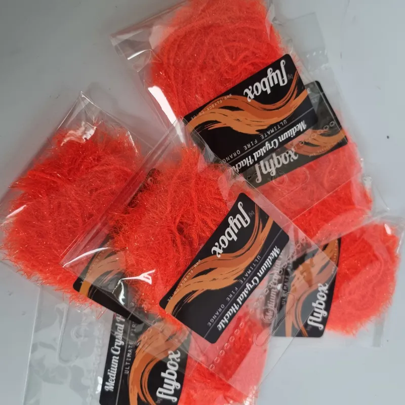 Flybox Medium Crystal Hackle in Ultimate Fire Orange